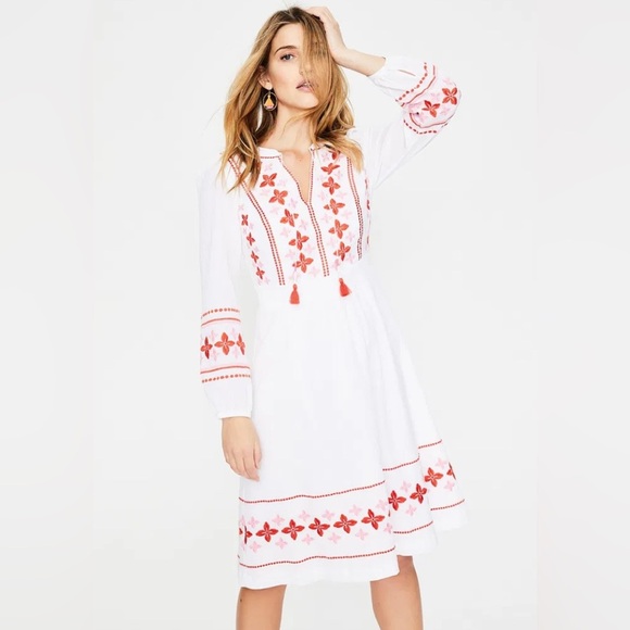 NEW BODEN Marla Embroidered Dress 10 - Picture 1 of 15